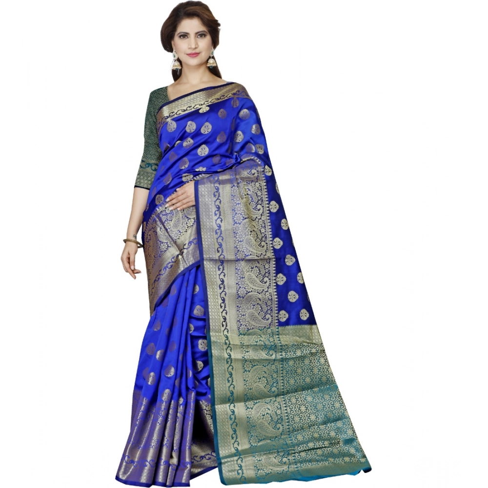 53926341258_c14e89fe1a_o_d-1000x1000-1.webp Women's Jacquard Woven Saree With Unstitched Blouse 5.5Mtr (Multicolor) - Image 1