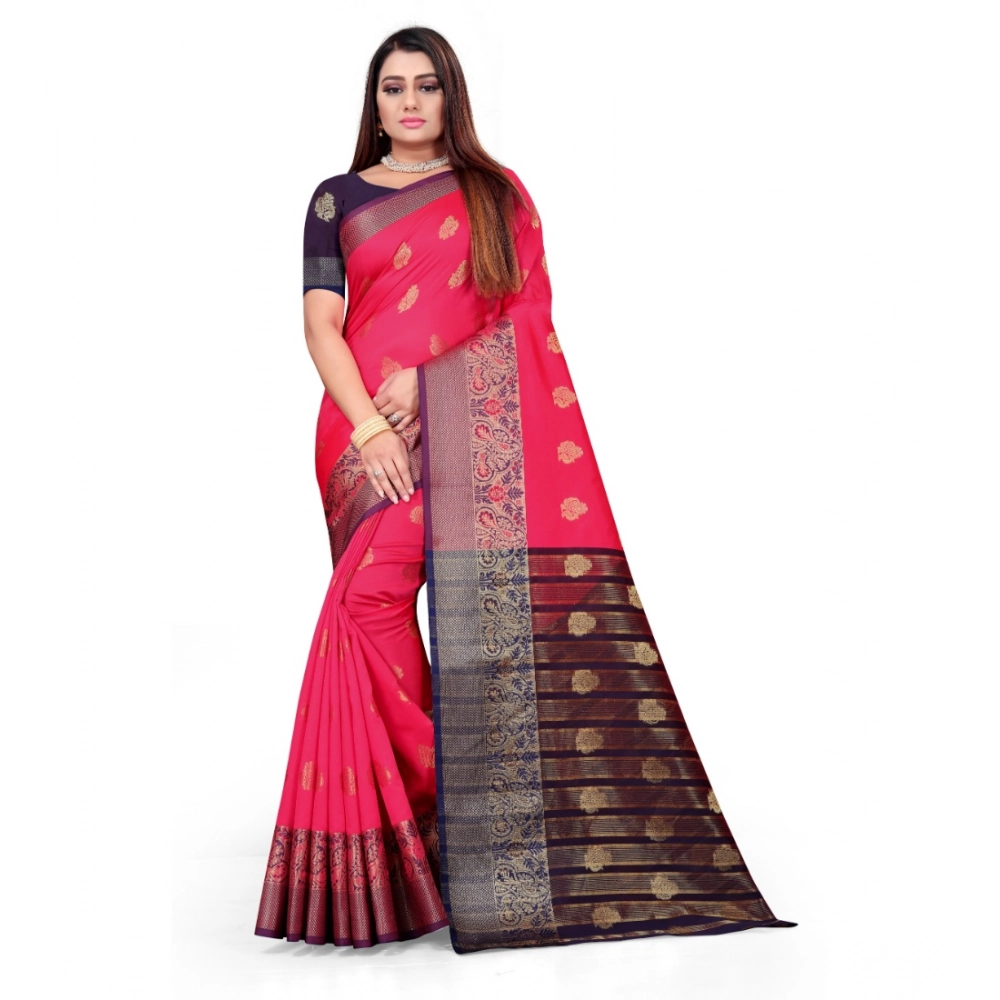 53926344868_e0ccf62e27_o_d-1000x1000-1.webp Women's Silk Blend Woven Saree With Unstitched Blouse 5.5Mtr (Multicolor) - Image 1