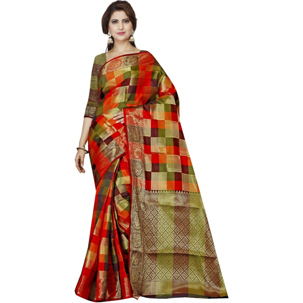 53926348618_d7e6c3c93f_o_d-1000x1000-1.webp Women's Jacquard Woven Saree With Unstitched Blouse 5.5Mtr (Multicolor) - Image 1