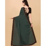 Women's Chiffon Self Design Saree With Unstitched Blouse 5.5Mtr (Grey) - Image 4