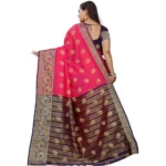 Women's Silk Blend Woven Saree With Unstitched Blouse 5.5Mtr (Multicolor) - Image 4