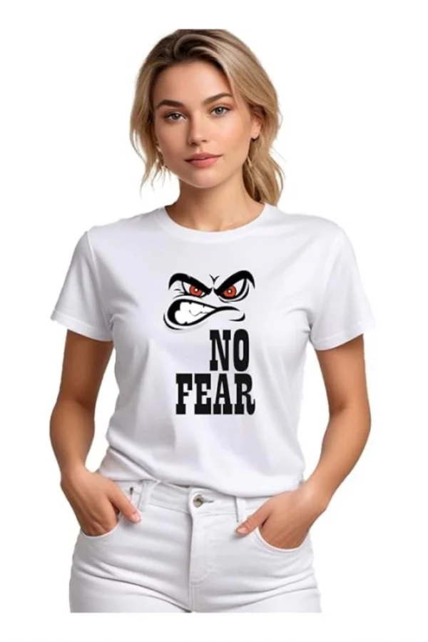 Women's Polyester Solid Printed Round Neck Half Sleeve T-shirt (White)