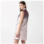 Women's Polyester Printed Sleeveless Above Knee Dress (Orange) - Image 6
