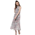 Women's Polyester Chiffon Printed Sleeveless Dress (Multicolor) - Image 6