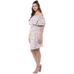 Women's Rayon Floral Half Sleeve Above Knee Dress (Multicolor) - Image 3