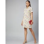 Women's Polyester Floral Short Sleeve Above Knee Dress (Multicolor) - Image 6