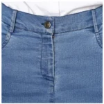 Women's Denim Washed Buttoned Skirt (Blue) - Image 2