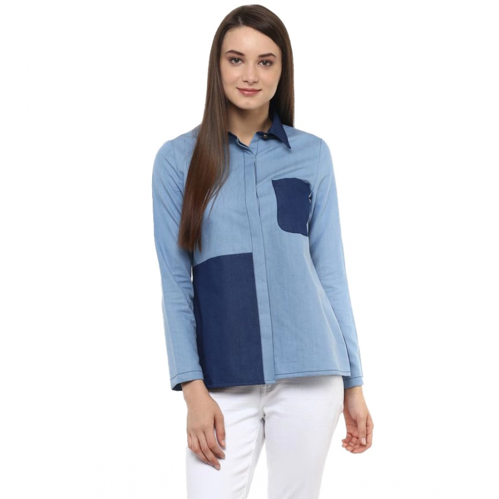 54040647652_78758e38a7_o_d-1000x1000-1.webp Women's Denim Patch Work Long Sleeves Regular Top (Blue) - Image 1