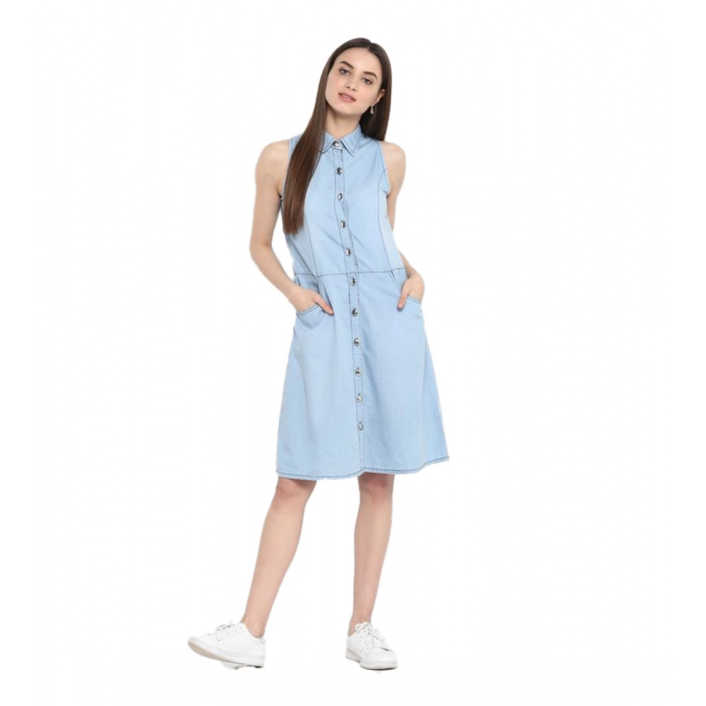 54040648557_9c32308e6b_o_d-1000x1000-1.webp Women's Denim Solid Sleeveless Below Knee Dress (Blue) - Image 1