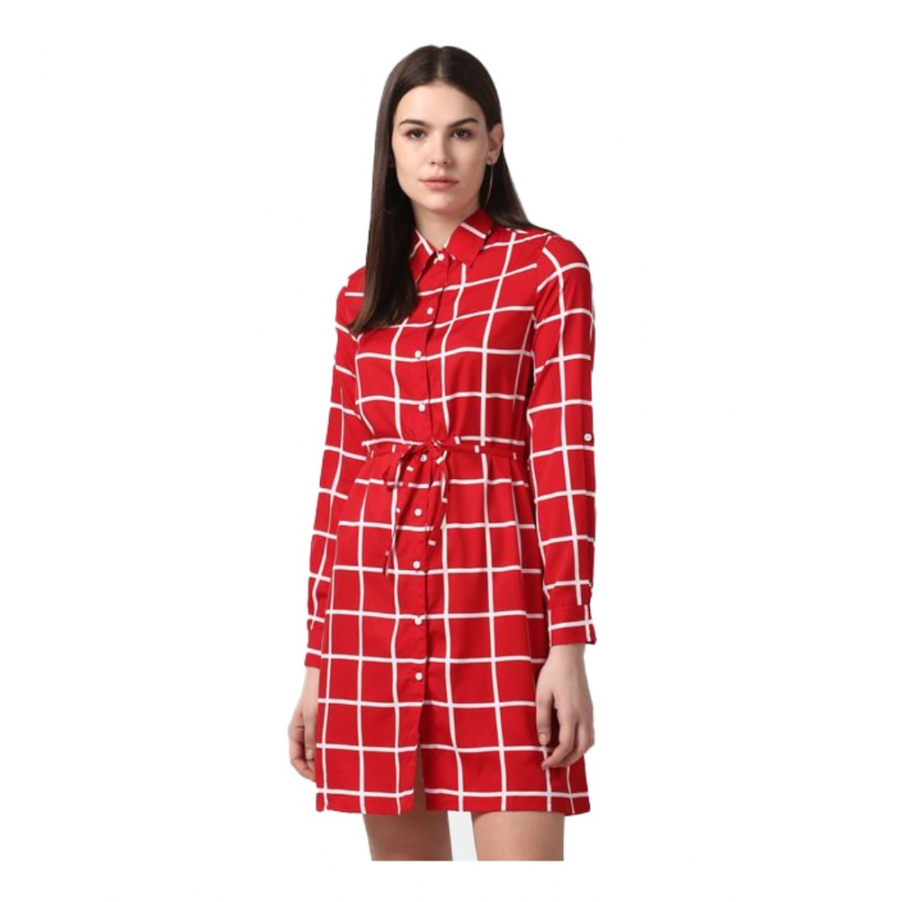 54041513876_95bb951772_o_d-1000x1000-1.webp Women's Polyester Checkered Long Sleeves Above Knee Dress (Red) - Image 1
