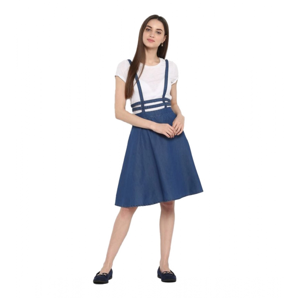 54041514046_1b0877a040_o_d-1000x1000-1.webp Women's Denim Solid Shoulder Straps Below Knee Dress (Blue) - Image 1