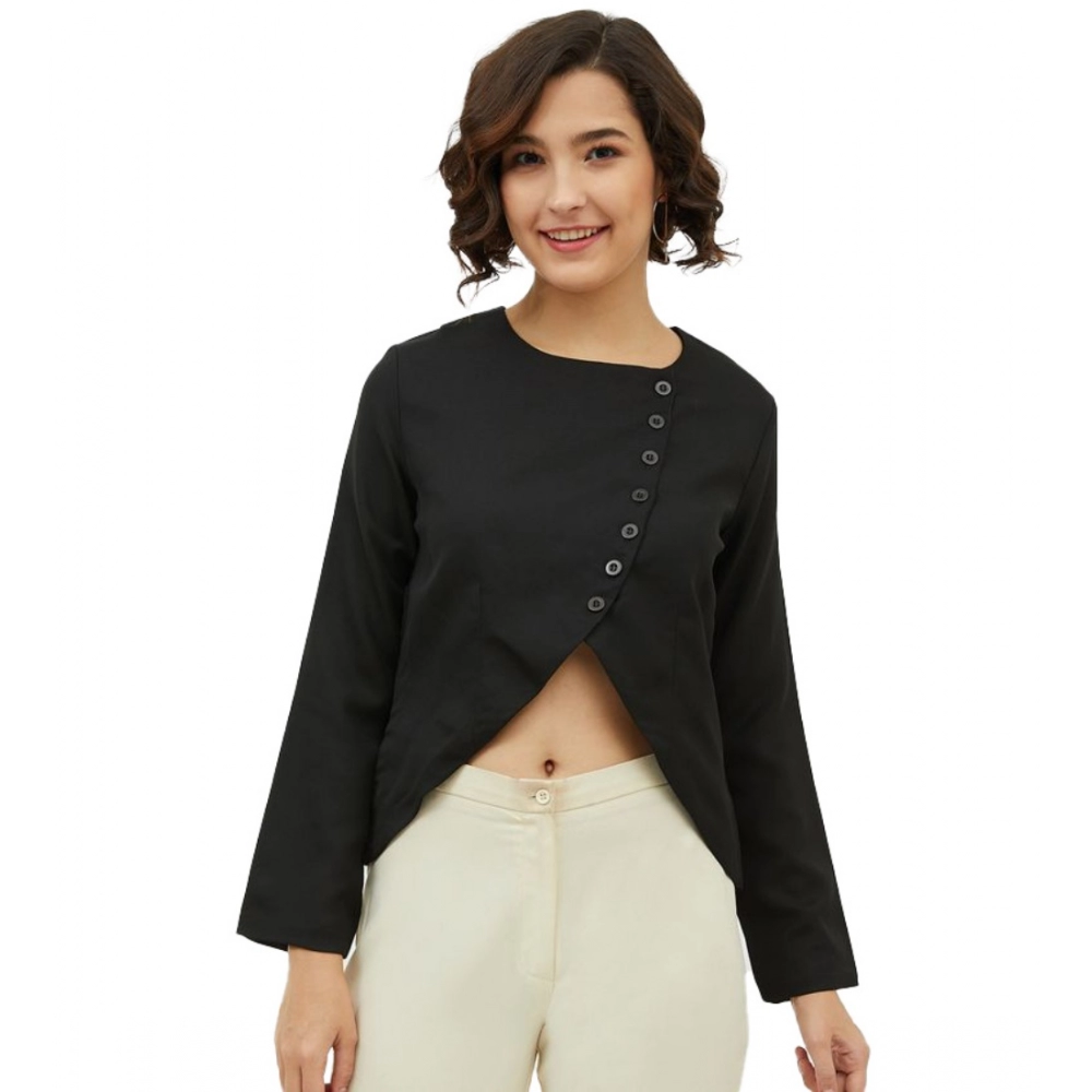 54041835299_81435cd700_o_d-1000x1000-1.webp Women's Polyester Asymmetrical Long Sleeves Top (Black) - Image 1