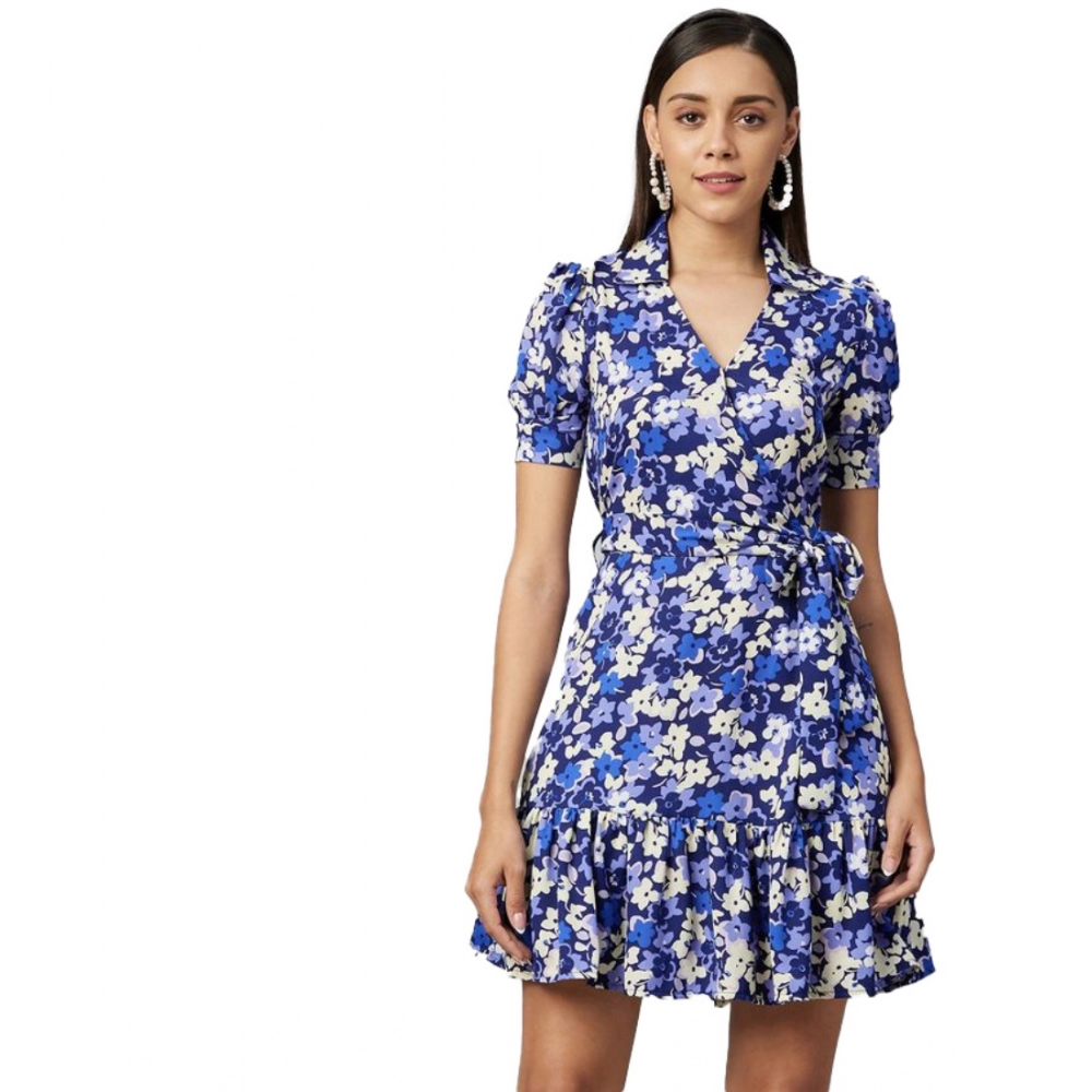 54041835814_7dac7196aa_o_d-1000x1000-1.webp Women's Polyester Floral Short Sleeve Above Knee Dress (Blue - Purple) - Image 1