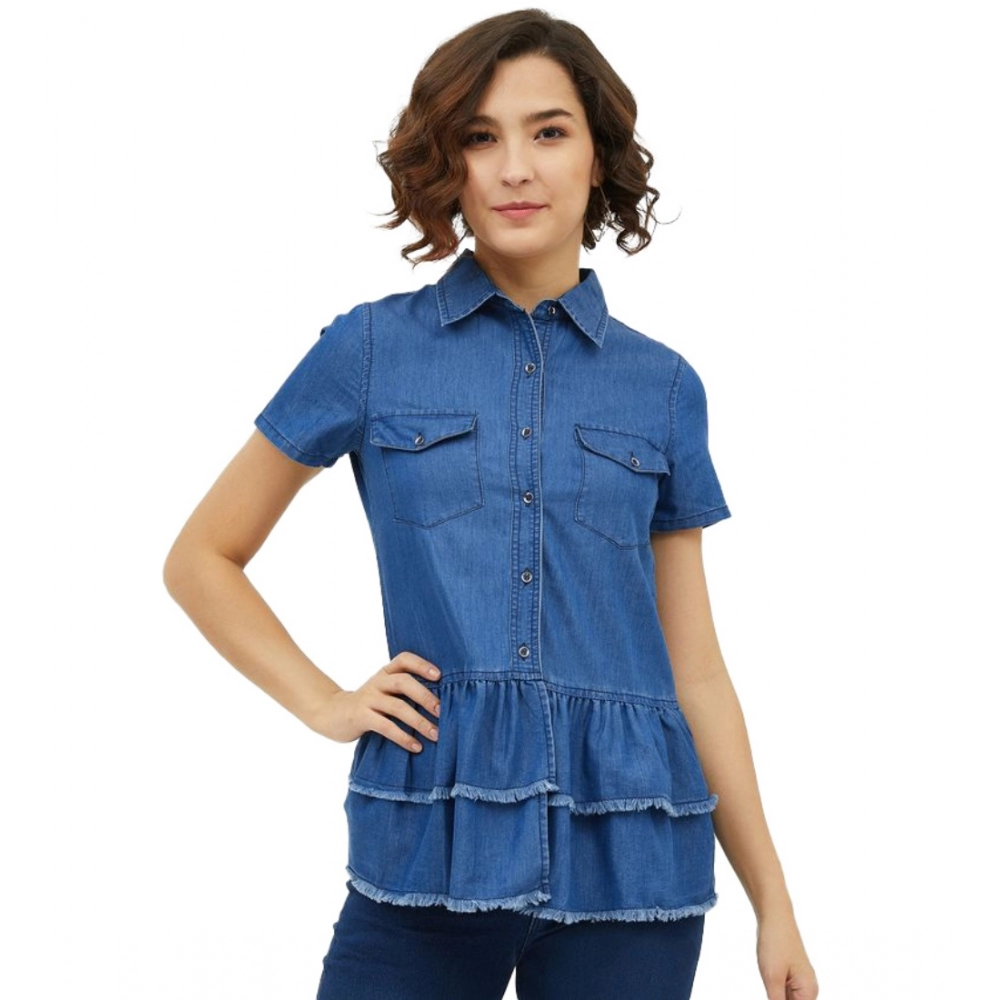54041958775_1405e755ff_o_d-1000x1000-1.webp Women's Denim Peplum Short Sleeve Top (Blue) - Image 1