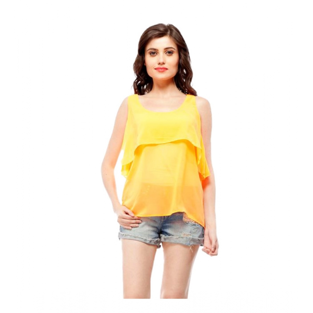 54041959050_aefae883e9_o_d-1000x1000-1.webp Women's Polyester Solid Sleeveless Regular Top (Orange) - Image 1