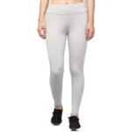 Women's Polyester Solid Ankle Length High-Rise Tights (Light Grey)