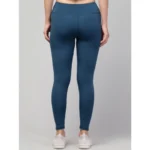 Women's Polyester Solid Ankle Length High-Rise Tights (Teal) - Image 6