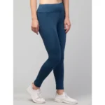 Women's Polyester Solid Ankle Length High-Rise Tights (Teal) - Image 5