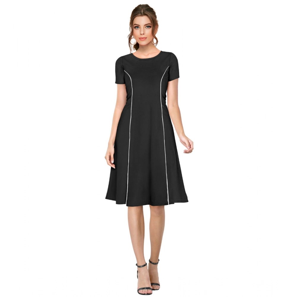54163426825_f79f72e103_o_d-1000x1000-1.webp Women's Knitting stretchable Solid Round Neck Cap Sleeve Dress (Black) - Image 1