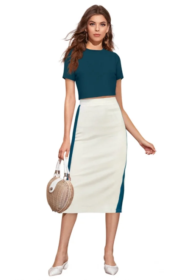 Women's Knitting stretchable Solid Round Neck Cap Sleeve Top (Morpich)