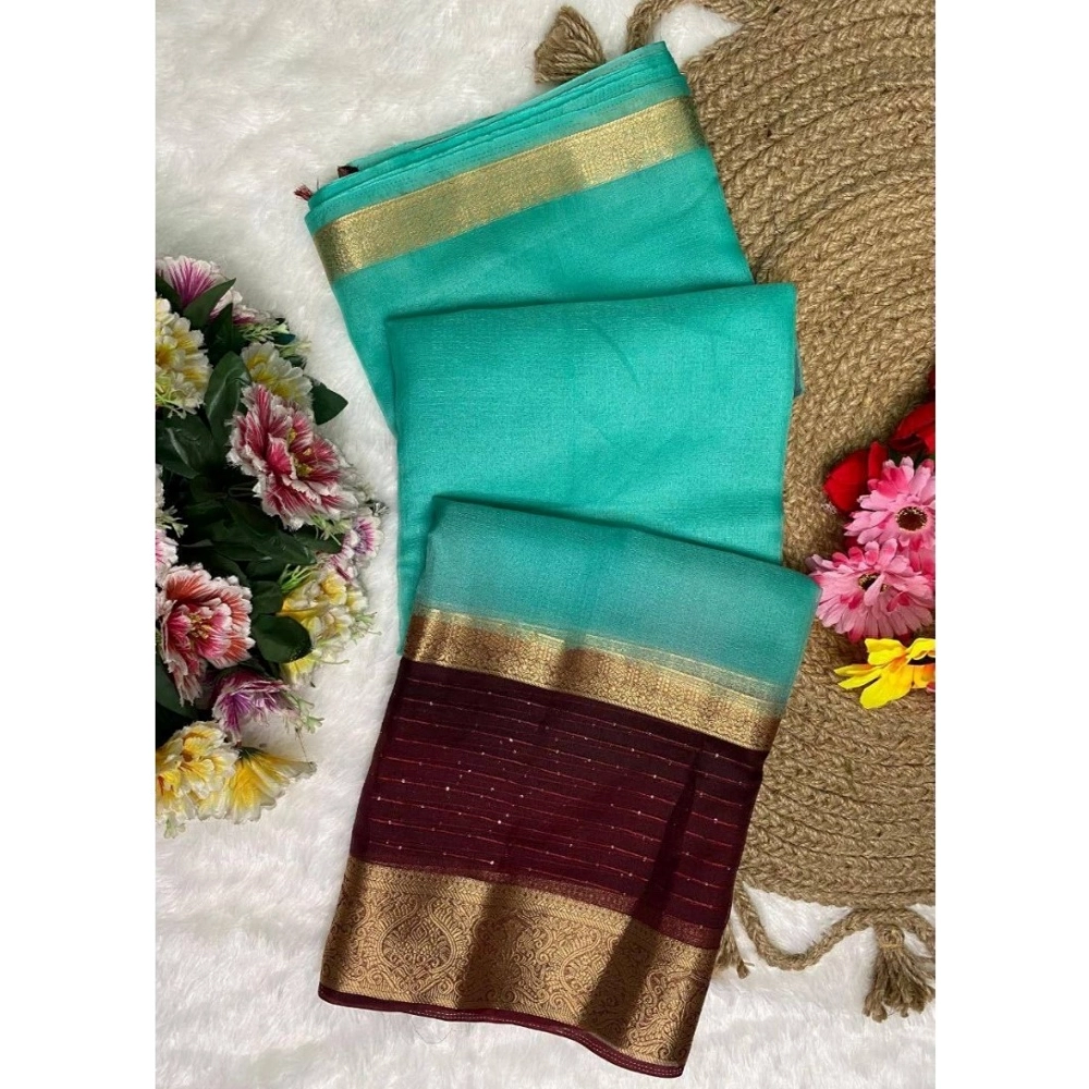 54435473106_15bb844782_o_d-1000x1000-1.webp Women's Khadi Cotton Solid Saree With Unstitched Blouse 5.5Mtr (Sky Blue) - Image 1