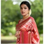 Women's Silk Printed Saree With Unstitched Blouse 5.5Mtr (Pink) - Image 2