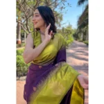 Women's Silk Printed Saree With Unstitched Blouse 5.5Mtr (Wine) - Image 2