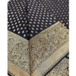 Women's Silk Printed Saree With Unstitched Blouse 5.5Mtr (Black) - Image 2