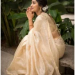 Women's Silk Printed Saree With Unstitched Blouse 5.5Mtr (Off White) - Image 2