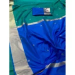 Women's Silk Printed Saree With Unstitched Blouse 5.5Mtr (Blue) - Image 2