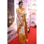 Women's Silk Printed Saree With Unstitched Blouse 5.5Mtr (Off White-Yellow) - Image 2