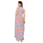 Women's Small Lace Georgette Printed Ready-to-Wear Saree With Unstitched Blouse 5.5 Mtr (Grey) - Image 3