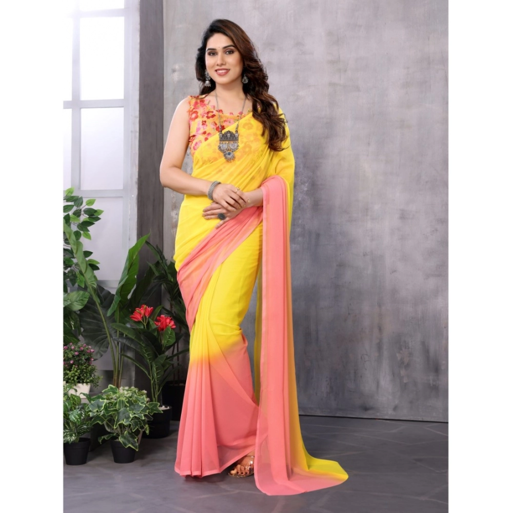 54459510209_4dc94db41b_o_d-1000x1000-1.webp Women's Small Lace Georgette Solid Ready-to-Wear Saree With Unstitched Blouse 5.5 Mtr (Pink-Yellow) - Image 1