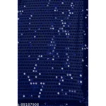 Women's Georgette Embellished Sequnece Bollywood Saree With Unstitched Blouse 5.5Mtr (Blue) - Image 2