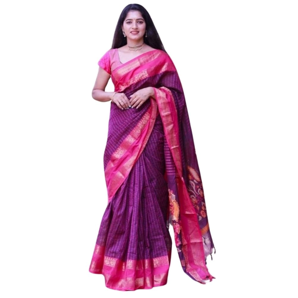 54464939167_612bbc4d52_o_d-1000x1000-1.webp Women's Silk Printed Saree With Unstitched Blouse 5.5Mtr (Purple) - Image 1