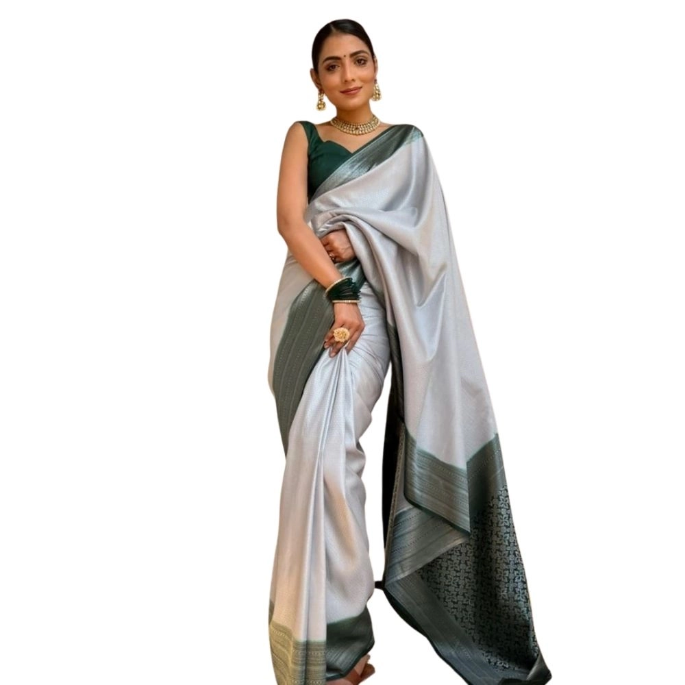54464939562_bc62d6103a_o_d-1000x1000-1.webp Women's Silk Printed Saree With Unstitched Blouse 5.5Mtr (Grey) - Image 1