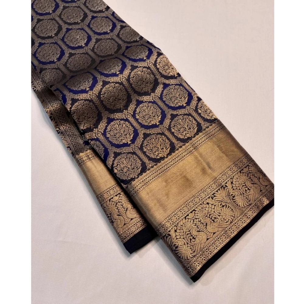 54464940312_c22f3c819f_o_d-1000x1000-1.webp Women's Silk Printed Saree With Unstitched Blouse 5.5Mtr (Navy Blue) - Image 1