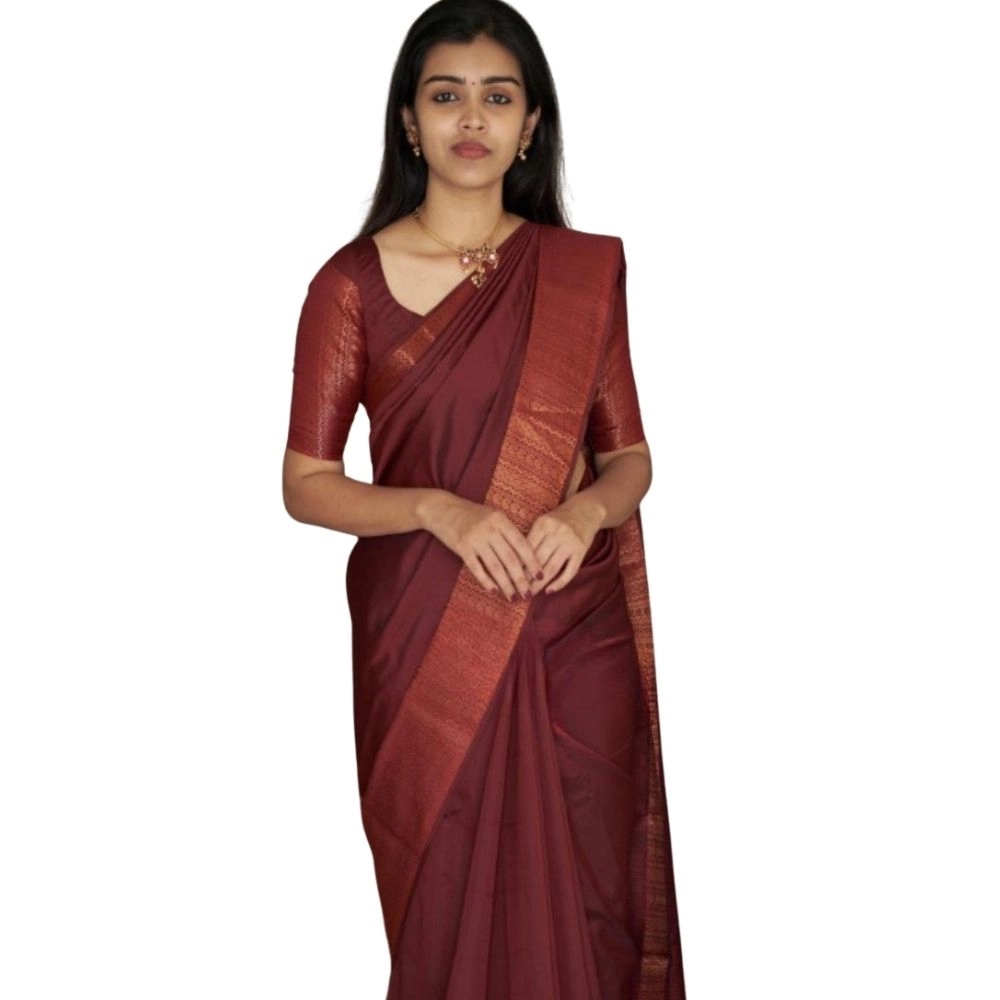 54465777706_b6fd69c103_o_d-1000x1000-1.webp Women's Silk Printed Saree With Unstitched Blouse 5.5Mtr (Maroon) - Image 1