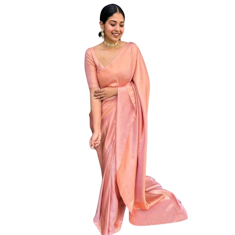 54465778226_4dff15de02_o_d-1000x1000-1.webp Women's Silk Printed Saree With Unstitched Blouse 5.5Mtr (Peach) - Image 1