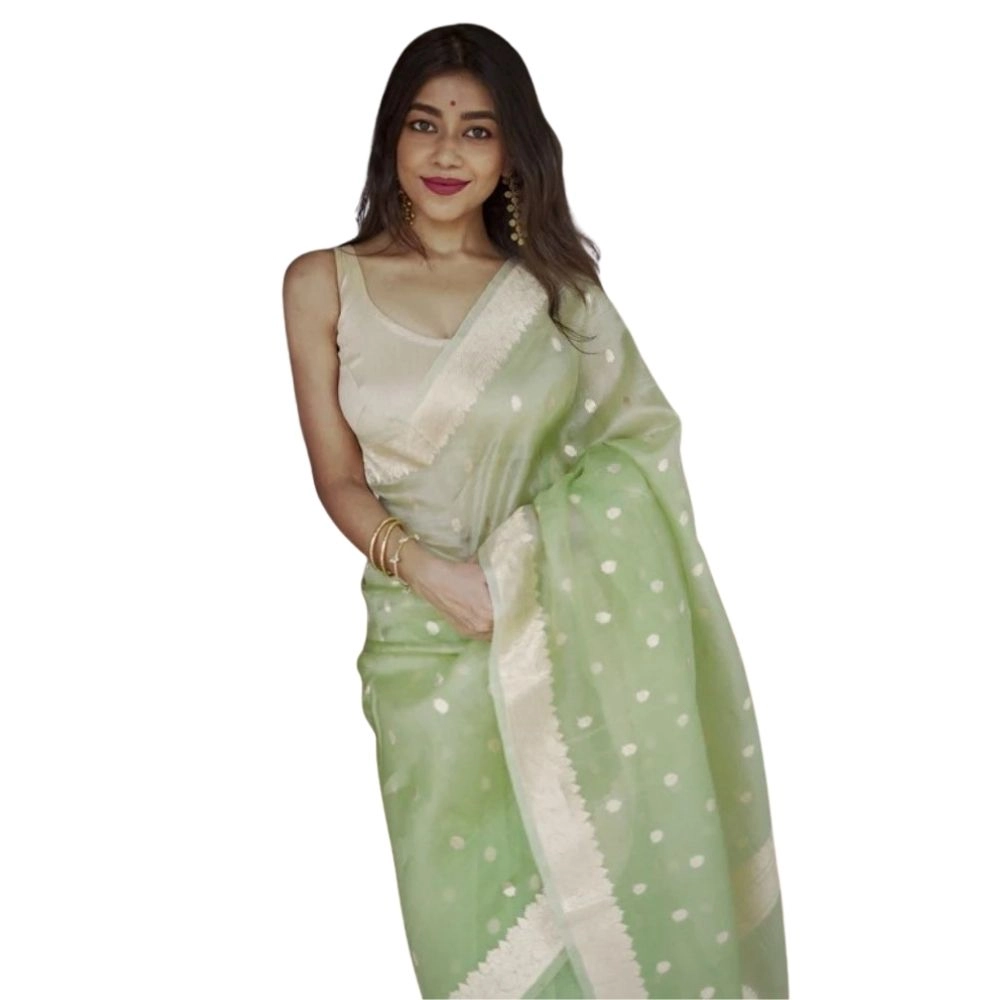 54465778771_d44cf78294_o_d-1000x1000-1.webp Women's Cotton Printed Saree With Unstitched Blouse 5.5Mtr (Pista) - Image 1