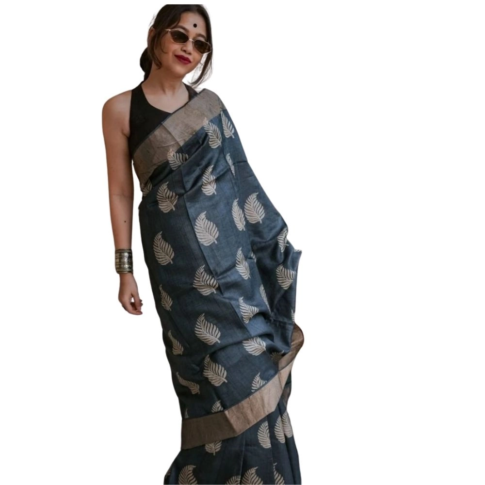 54465778921_321d5934e1_o_d-1000x1000-1.webp Women's Silk Printed Saree With Unstitched Blouse 5.5Mtr (Black) - Image 1