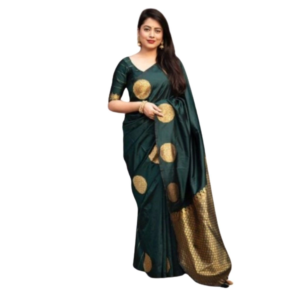 54465779301_3a6d6283a2_o_d-1000x1000-1.webp Women's Silk Printed Saree With Unstitched Blouse 5.5Mtr (Green) - Image 1