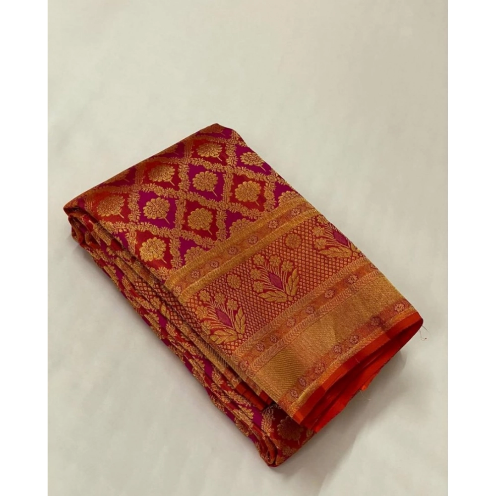 54465779441_78be6f4194_o_d-1000x1000-1.webp Women's Silk Printed Saree With Unstitched Blouse 5.5Mtr (Red) - Image 1