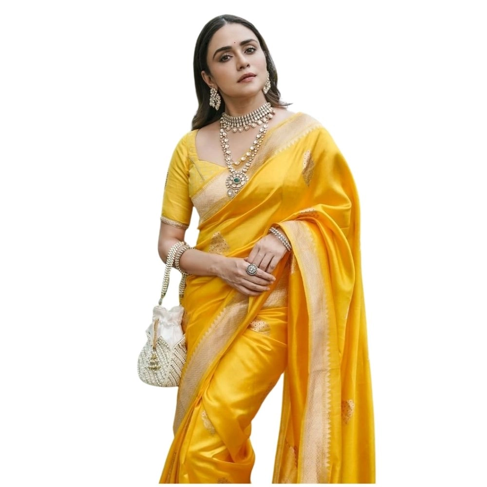 54465972689_f02b6914a6_o_d-1000x1000-1.webp Women's Silk Printed Saree With Unstitched Blouse 5.5Mtr (Yellow) - Image 1