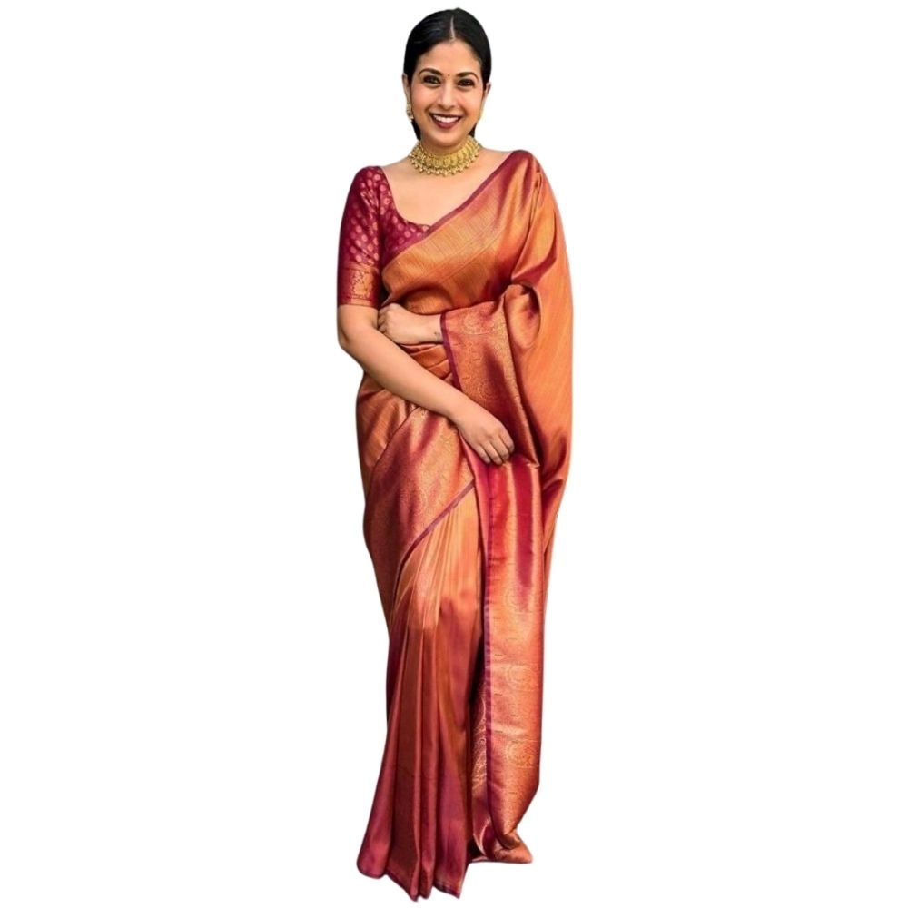 54465972734_4ae11aae58_o_d-1000x1000-1.webp Women's Silk Printed Saree With Unstitched Blouse 5.5Mtr (Maroon) - Image 1