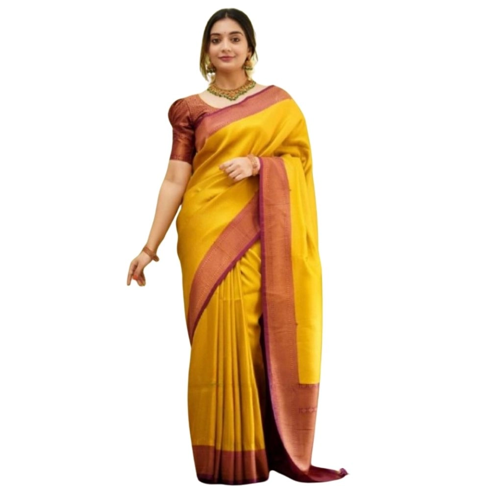 54465972759_34ce2eff50_o_d-1000x1000-1.webp Women's Silk Printed Saree With Unstitched Blouse 5.5Mtr (Yellow) - Image 1