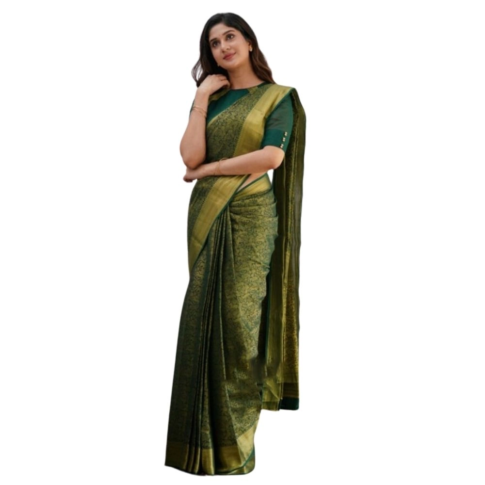 54465973484_79d05f7c16_o_d-1000x1000-1.webp Women's Silk Printed Saree With Unstitched Blouse 5.5Mtr (Green) - Image 1