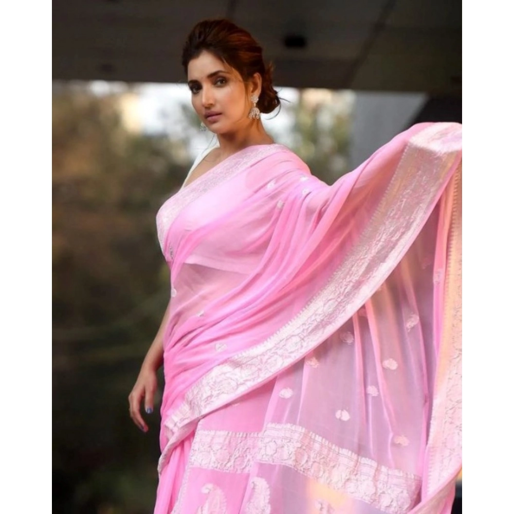 54465974514_5f4abc0c24_o_d-1000x1000-1.webp Women's Cotton Printed Saree With Unstitched Blouse 5.5Mtr (Pink) - Image 1