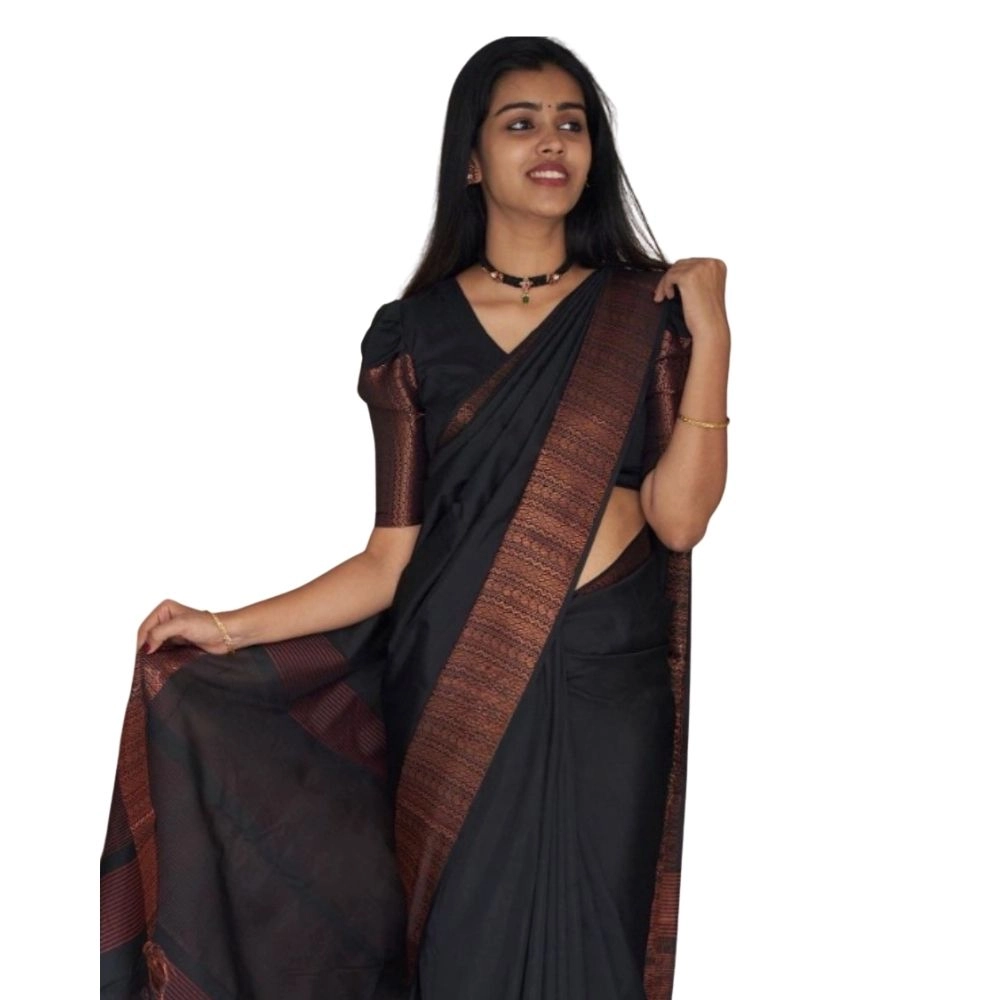54466034873_6fbd8b9360_o_d-1000x1000-1.webp Women's Silk Printed Saree With Unstitched Blouse 5.5Mtr (Black) - Image 1