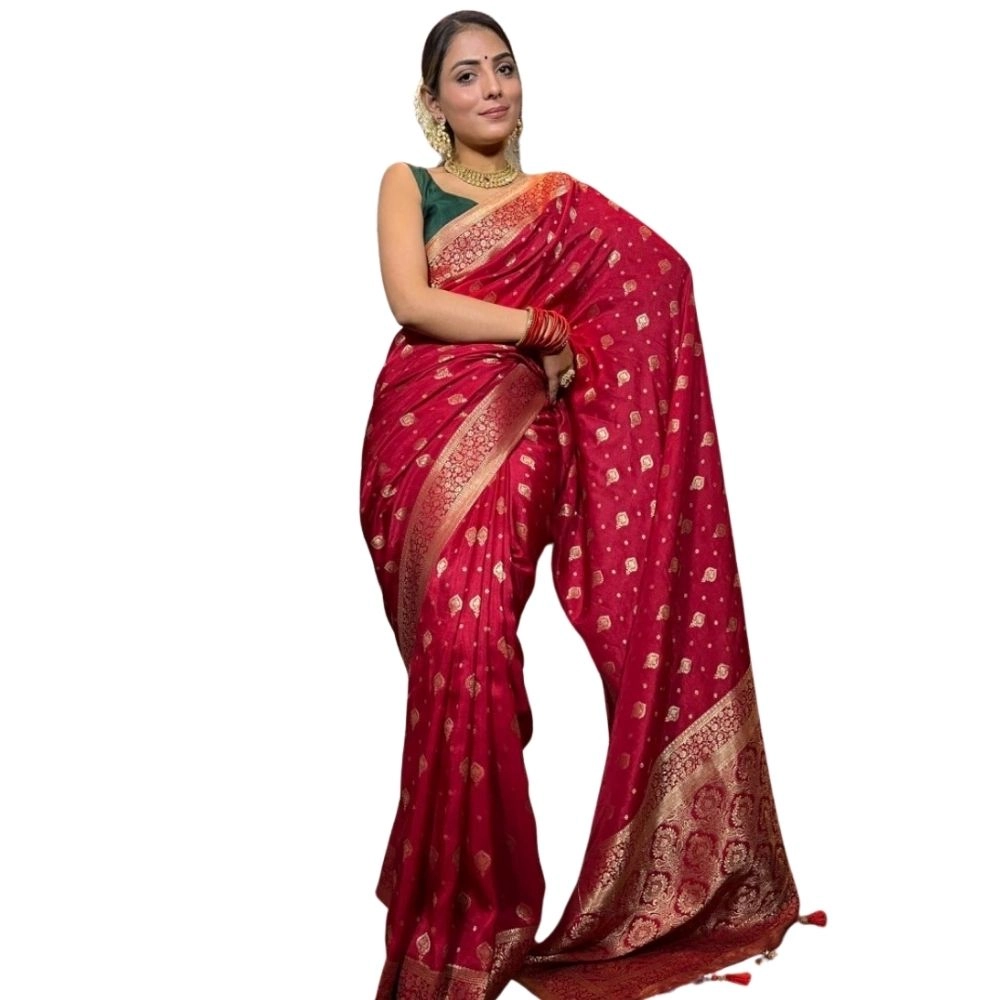 54466035998_c056e78e32_o_d-1000x1000-1.webp Women's Silk Printed Saree With Unstitched Blouse 5.5Mtr (Red) - Image 1